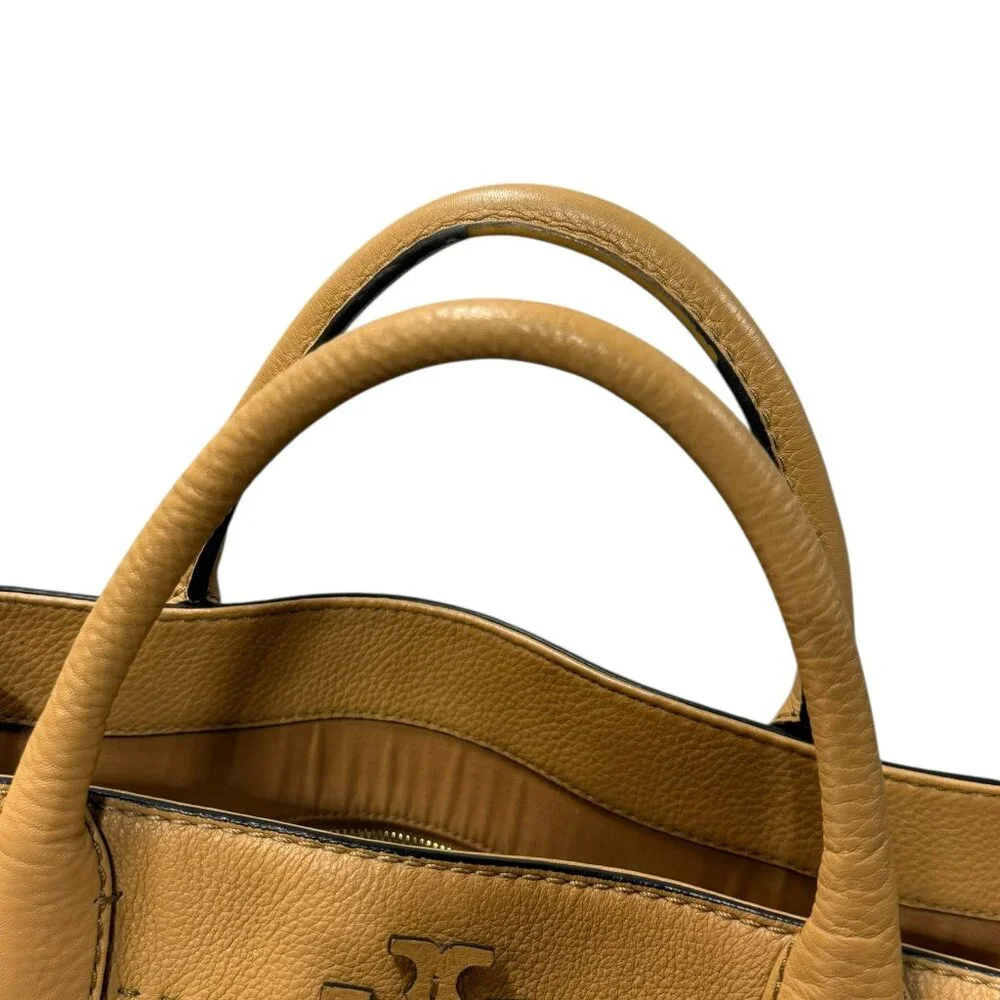 Tory Burch McGraw Triple Compartment Leather Satchel - Tiramisu - Picture 13 of 17